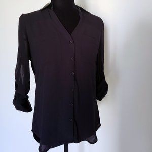 xs || express || BLACK LEATHER PORTOFINO SHIRT